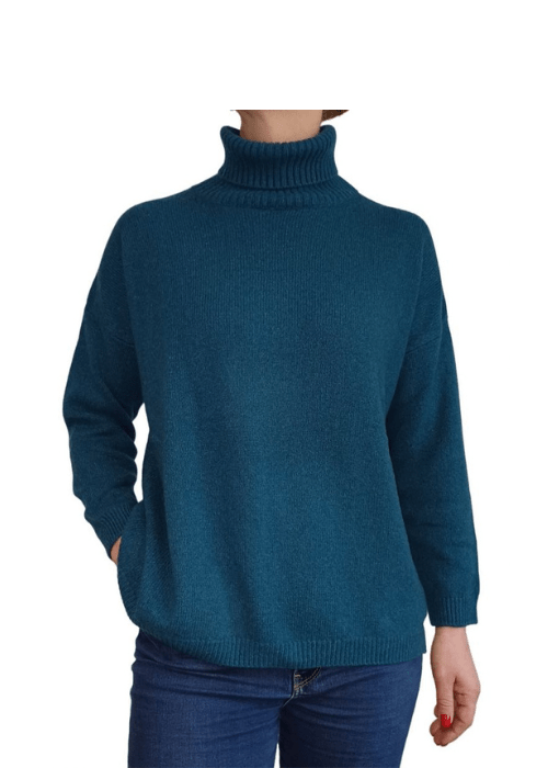 Maglia Donna Over Collo Alto Cashmere Rigenerato