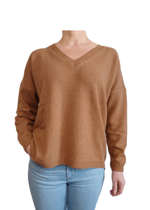 Maglia Donna Over Scollo a V Cashmere Rigenerato