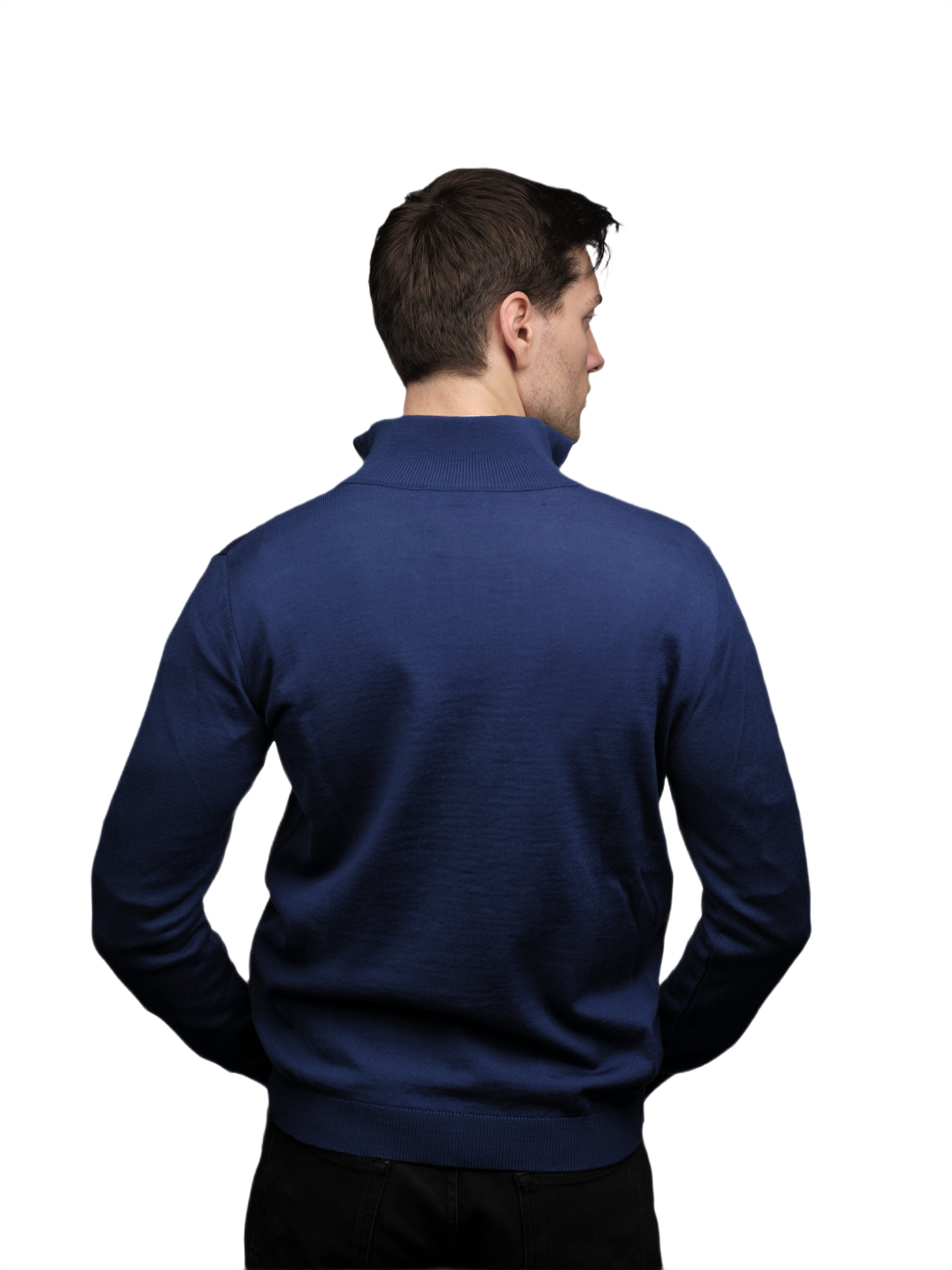 Maglia Uomo Zip Intera in Lana Merino